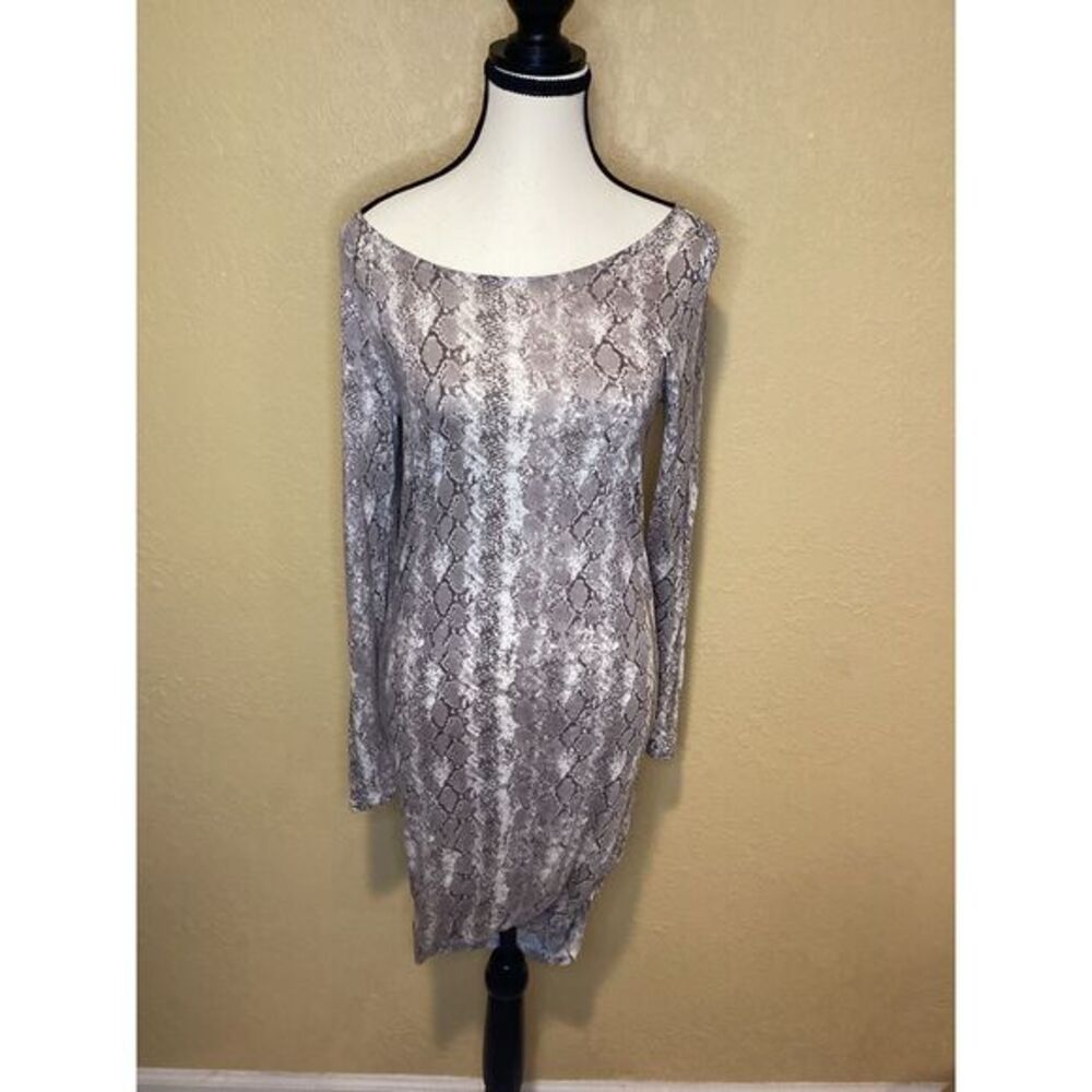Soft Joie Gray Tahar Python Snake Print Dress Size Small